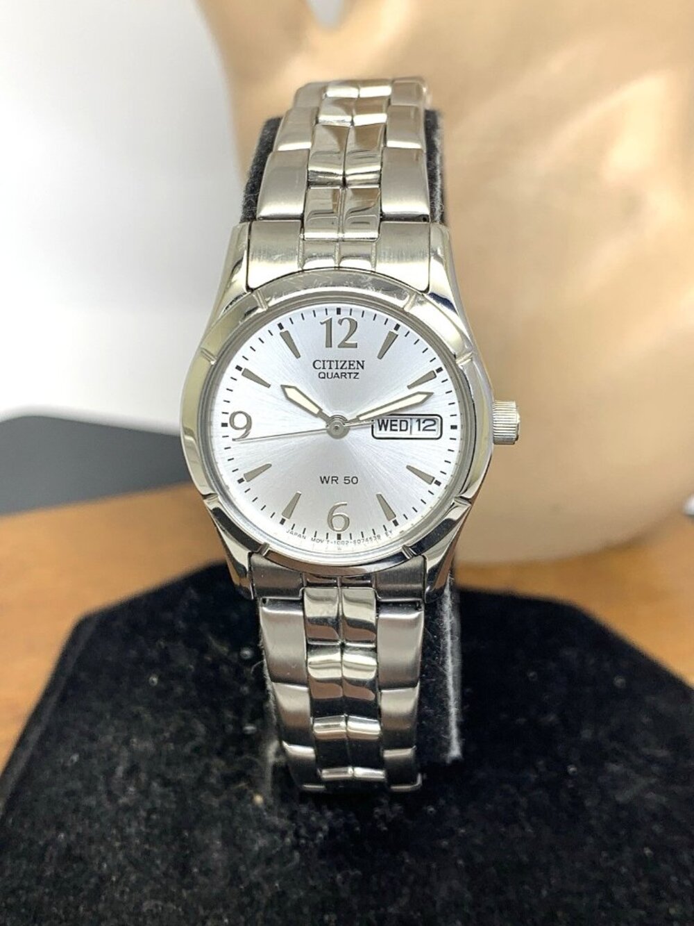 Citizen Women's Watch EQ0540-57A Quartz Silver Dial Day Date Petite 25mm Steel